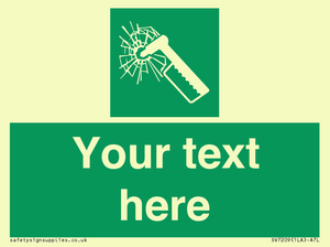 Custom sign safe condition emergency hammer